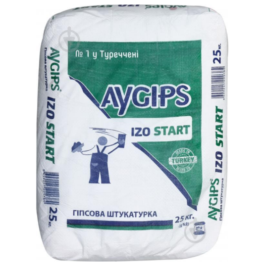 Штукатурка AyGips гіпсова Izo Start 25 кг